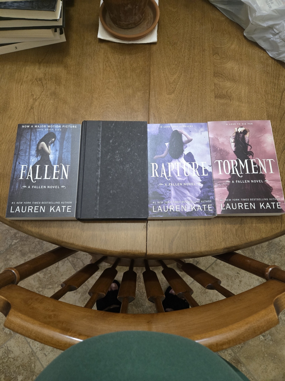 Fallen Series Paperback Book Set in Blue, Purple, and Pink